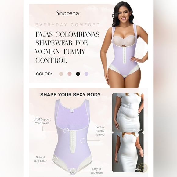 SHAPSHE Shapewear Bodysuit #891 NWOT - Picture 9 of 9